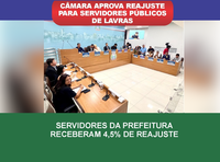 Câmara aprova reajuste para Servidores Públicos de Lavras