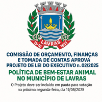 Comissão de Orçamento, Finanças e Tomada de Contas da Câmara Municipal de Lavras aprova Projeto de Lei do Executivo nº 02/2025